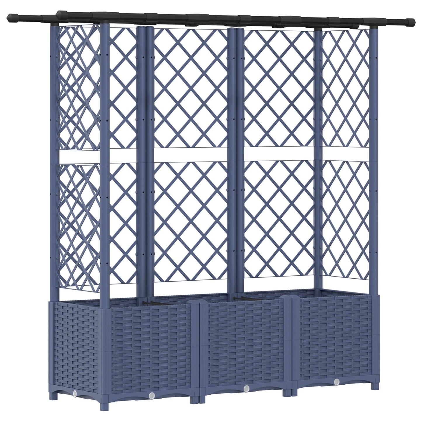 Letto Rialzato con Griglia e Tetto Grigio 162,5 x 40 x 138 cm | homemem39