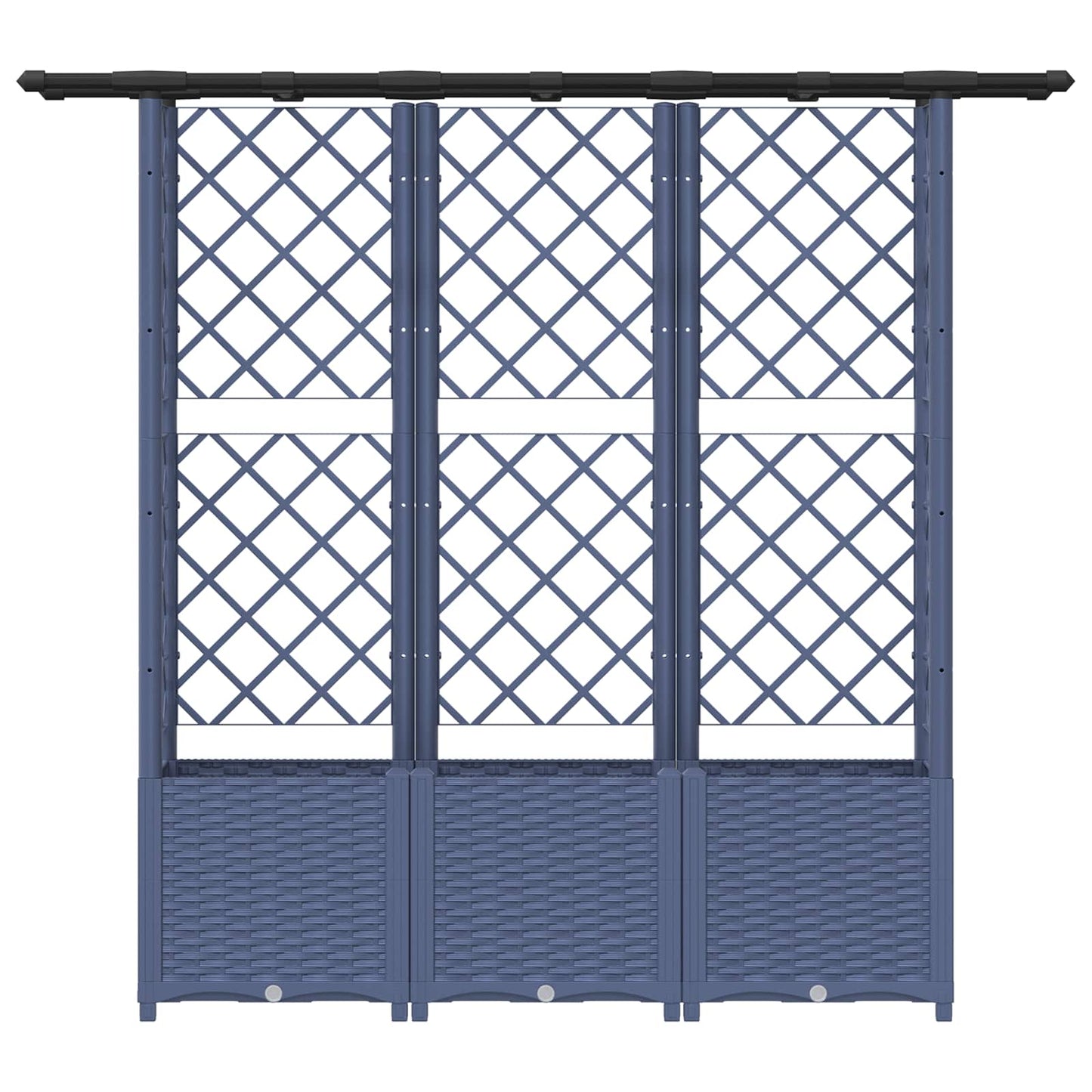 Letto Rialzato con Griglia e Tetto Grigio 162,5 x 40 x 138 cm | homemem39