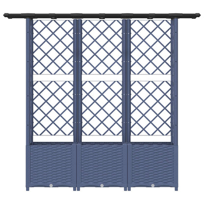 Letto Rialzato con Griglia e Tetto Grigio 162,5 x 40 x 138 cm | homemem39