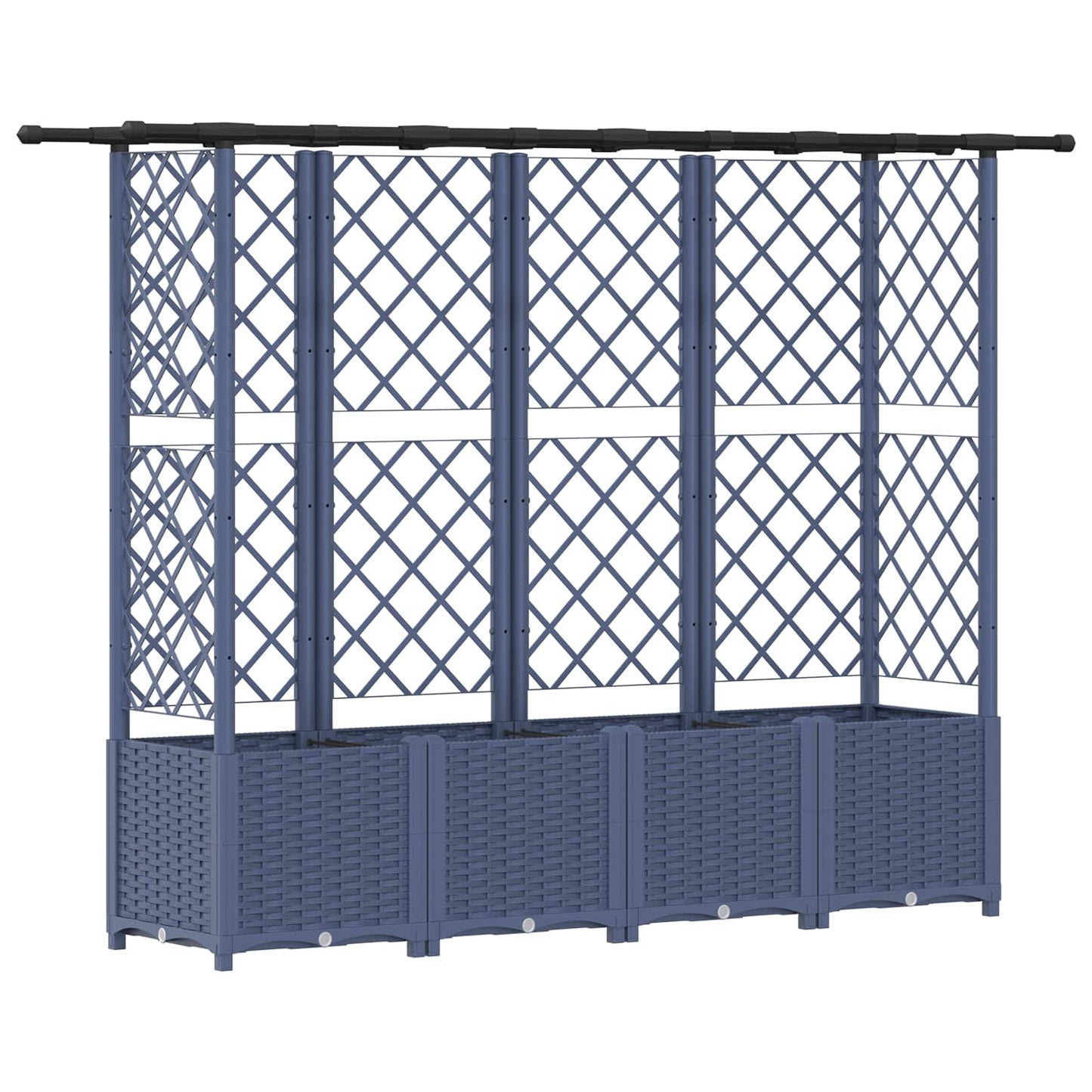 Letto Rialzato con Griglia e Tetto Grigio 203 x 40 x 138 cm PP | homemem39