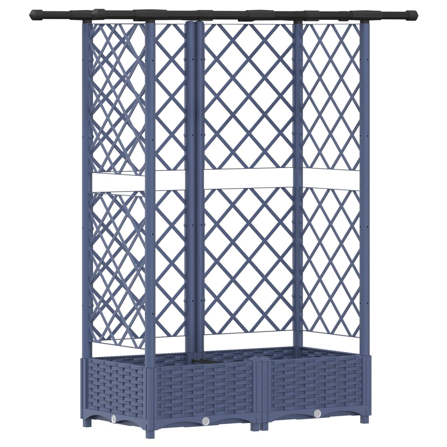 Letto Rialzato con Griglia e Tetto Grigio 124 x 40 x 123 cm PP | homemem39