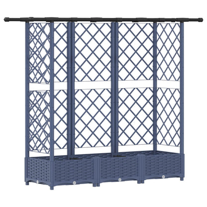 Letto Rialzato con Griglia e Tetto Grigio 164 x 40 x 123 cm PP | homemem39