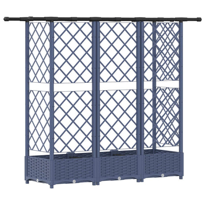 Letto Rialzato con Griglia e Tetto Grigio 164 x 40 x 123 cm PP | homemem39