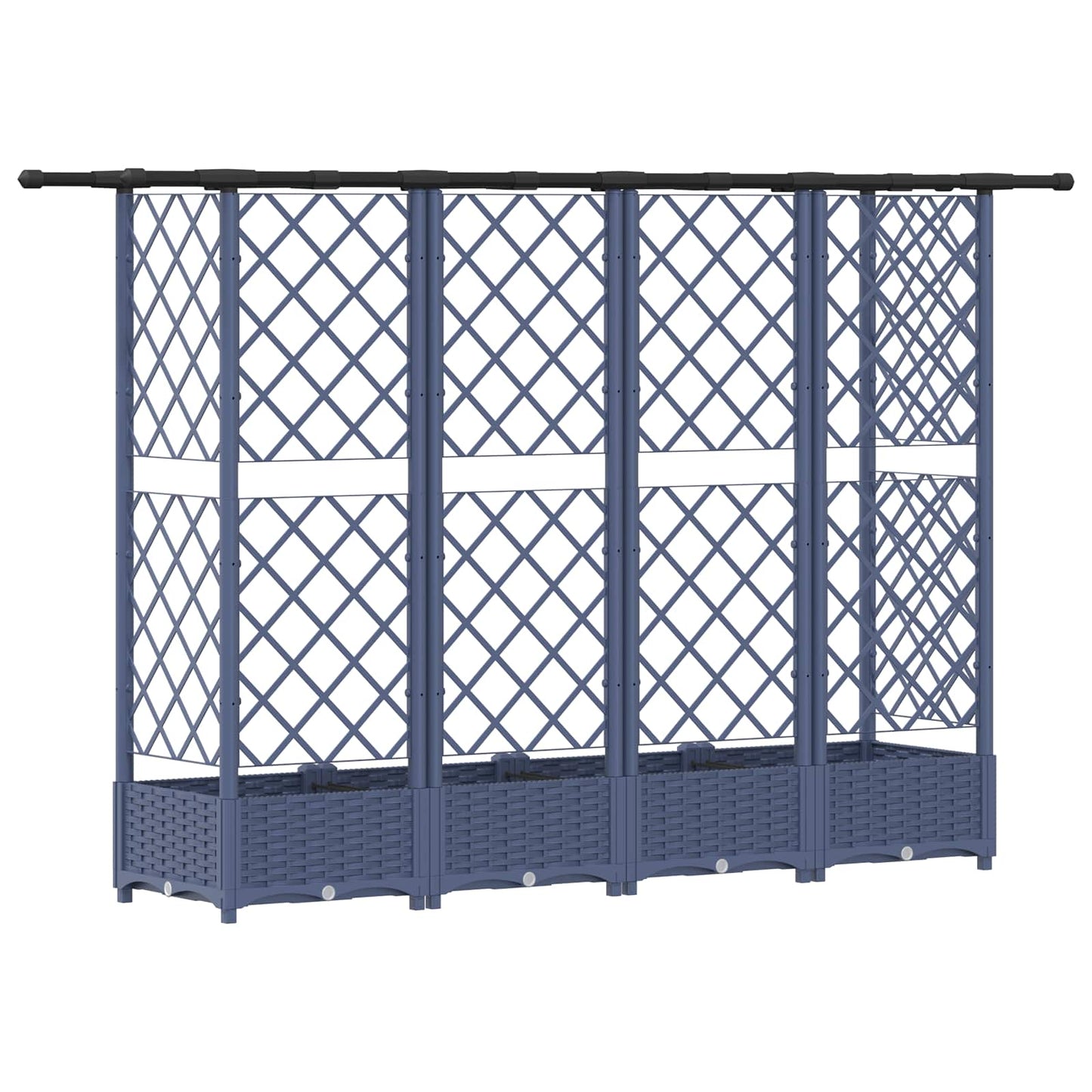 Letto Rialzato con Griglia e Tetto Grigio 202,5 x 40 x 123 cm | homemem39