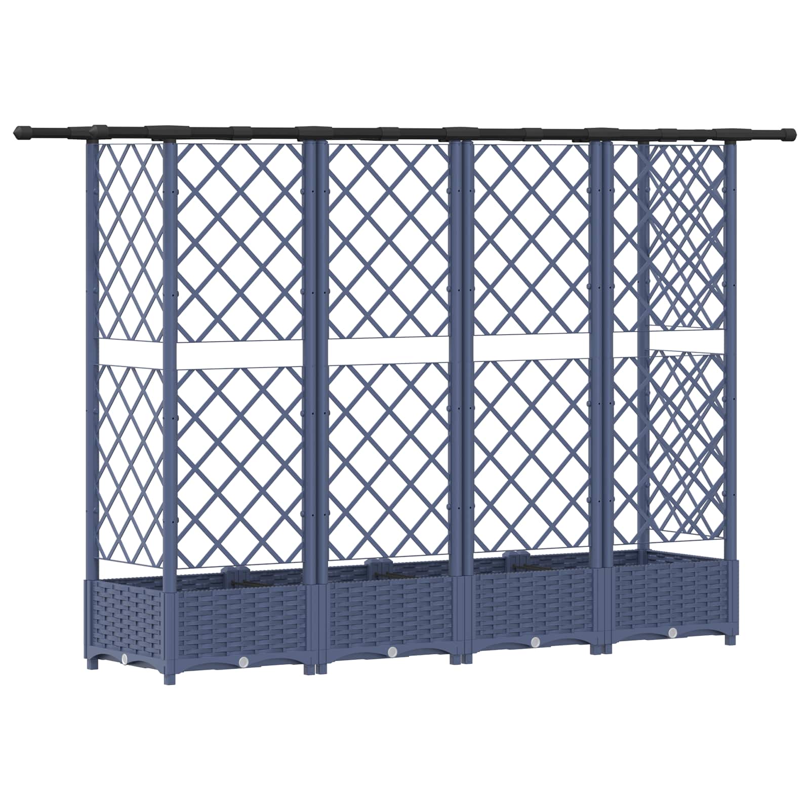 Letto Rialzato con Griglia e Tetto Grigio 202,5 x 40 x 123 cm | homemem39