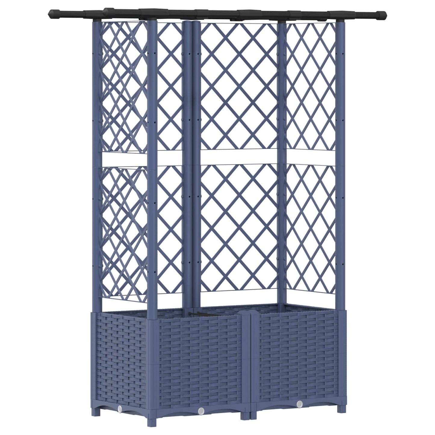 Letto Rialzato con Griglia e Tetto Grigio 124 x 40 x 138 cm PP | homemem39