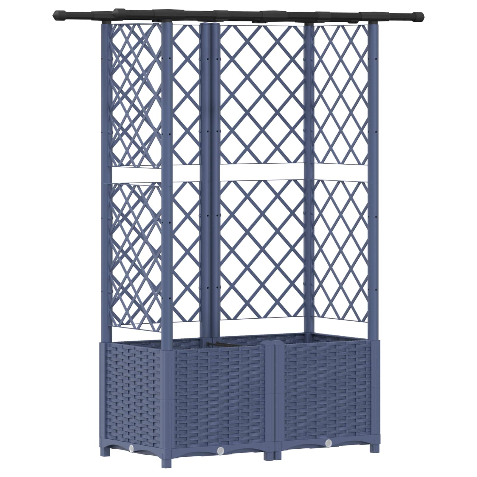 Letto Rialzato con Griglia e Tetto Grigio 124 x 40 x 138 cm PP | homemem39