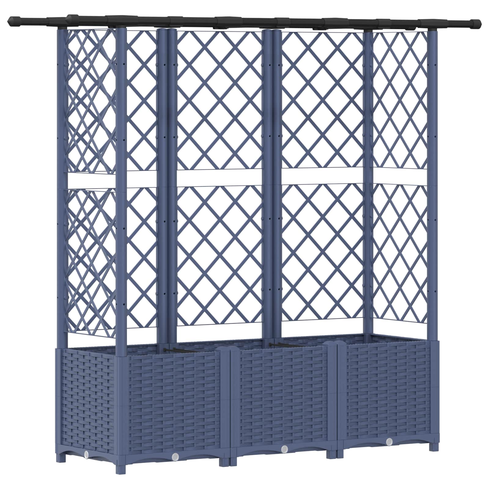 Letto Rialzato con Griglia e Tetto Grigio 163,5 x 40 x 138 cm | homemem39