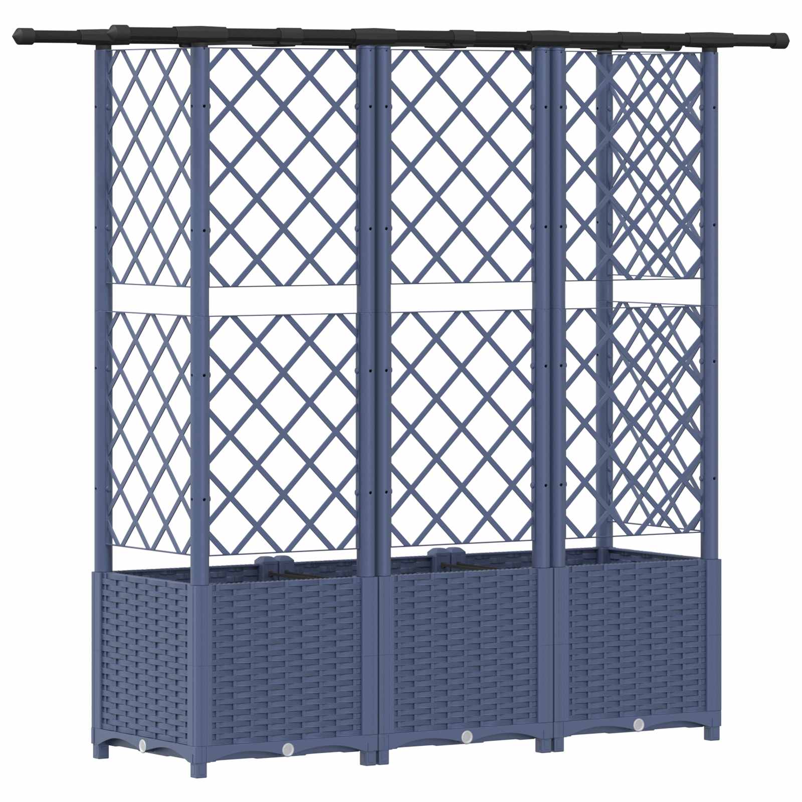 Letto Rialzato con Griglia e Tetto Grigio 163,5 x 40 x 138 cm | homemem39