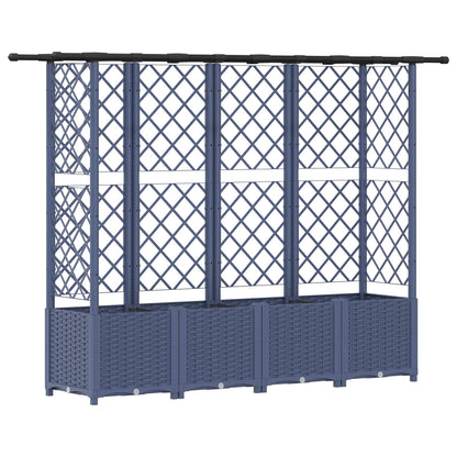 Letto Rialzato con Griglia e Tetto Grigio 202 x 40 x 138 cm PP | homemem39