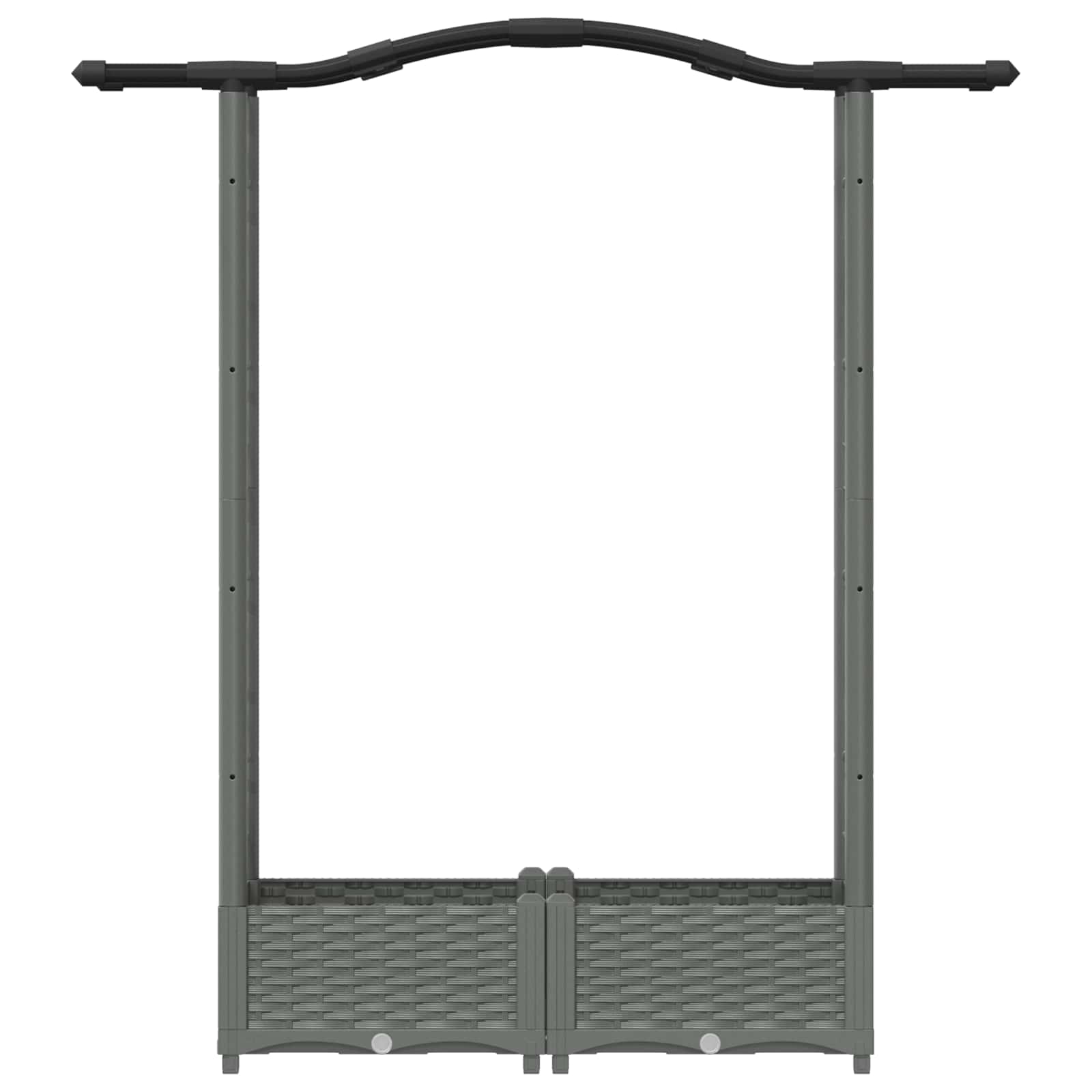 Letto Rialzato con Griglia e Tetto Grigio chiaro PP | homemem39