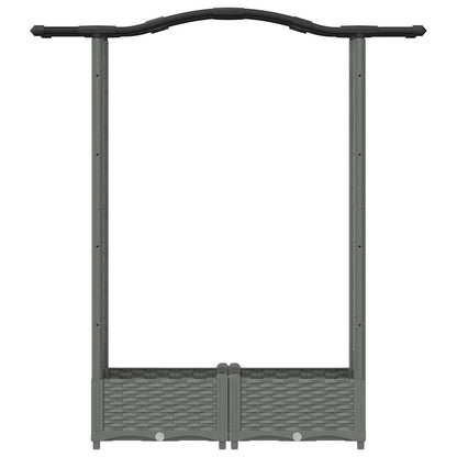 Letto Rialzato con Griglia e Tetto Grigio chiaro PP | homemem39