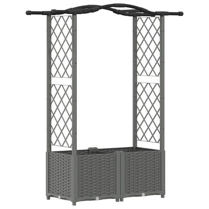 Letto Rialzato con Griglia e Tetto Grigio chiaro PP | homemem39