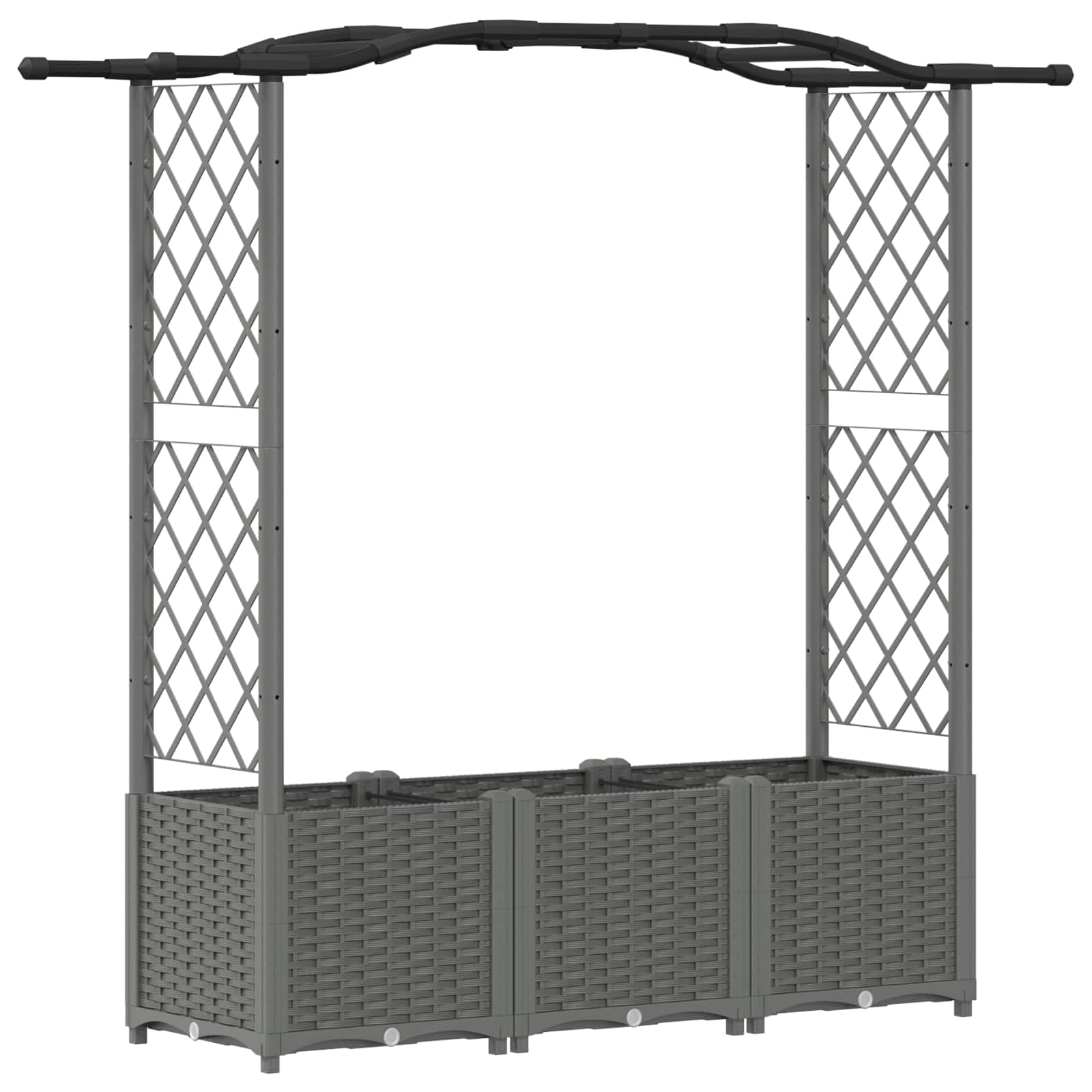 Letto Rialzato con Griglia e Tetto Grigio chiaro PP | homemem39
