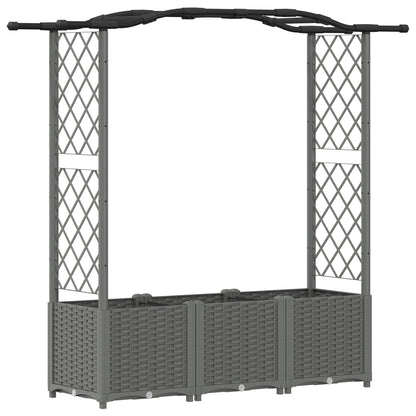 Letto Rialzato con Griglia e Tetto Grigio chiaro PP | homemem39