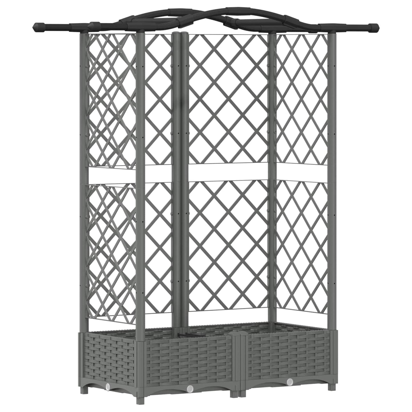 Letto Rialzato con Griglia e Tetto Grigio Chiaro PP | homemem39