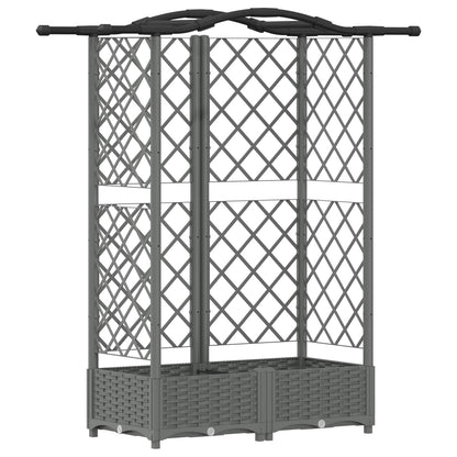 Letto Rialzato con Griglia e Tetto Grigio Chiaro PP | homemem39