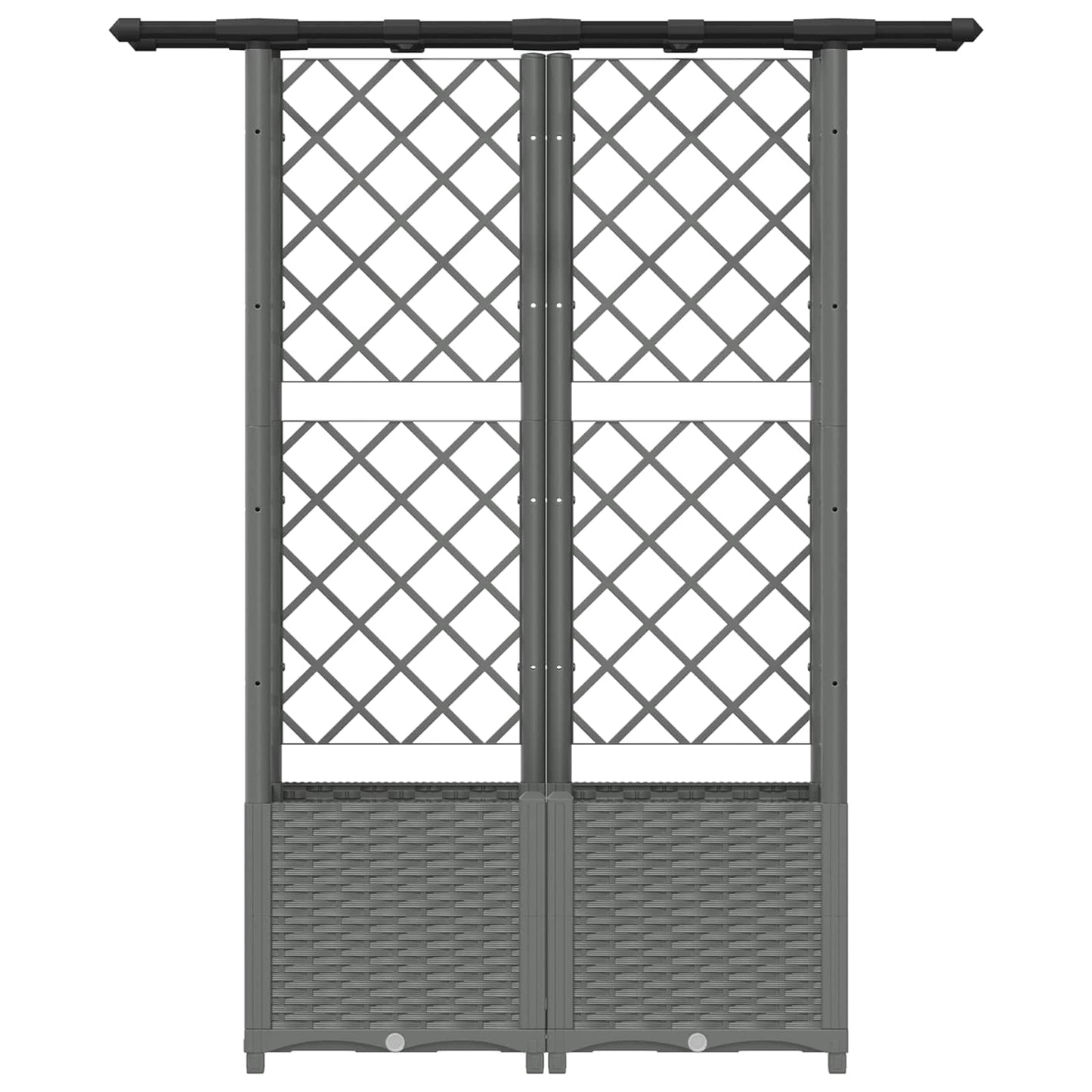 Letto Rialzato con Griglia e Tetto Grigio Chiaro | homemem39