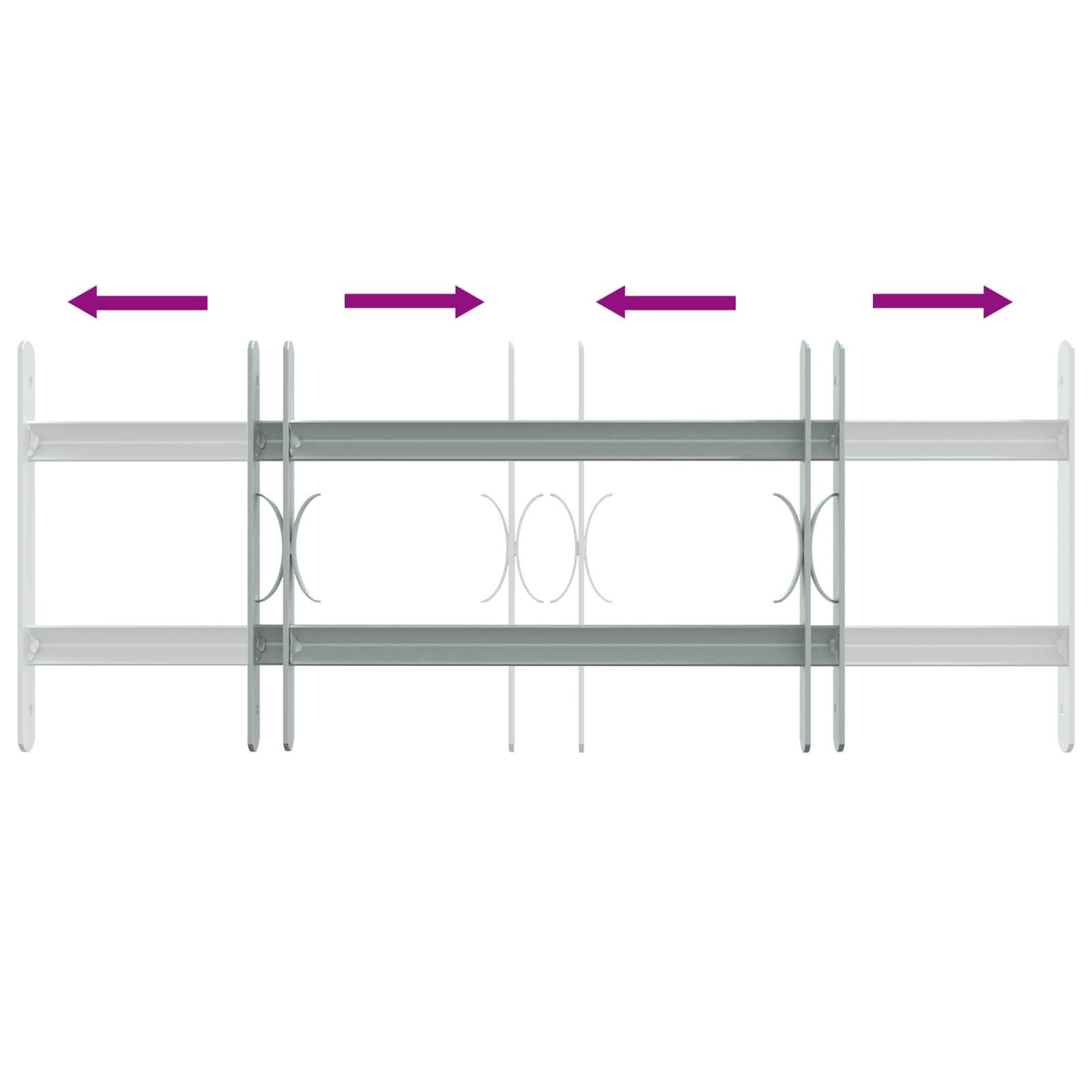 Griglia di Sicurezza per Finestre con 2 Traverse 3 pcs | homemem39