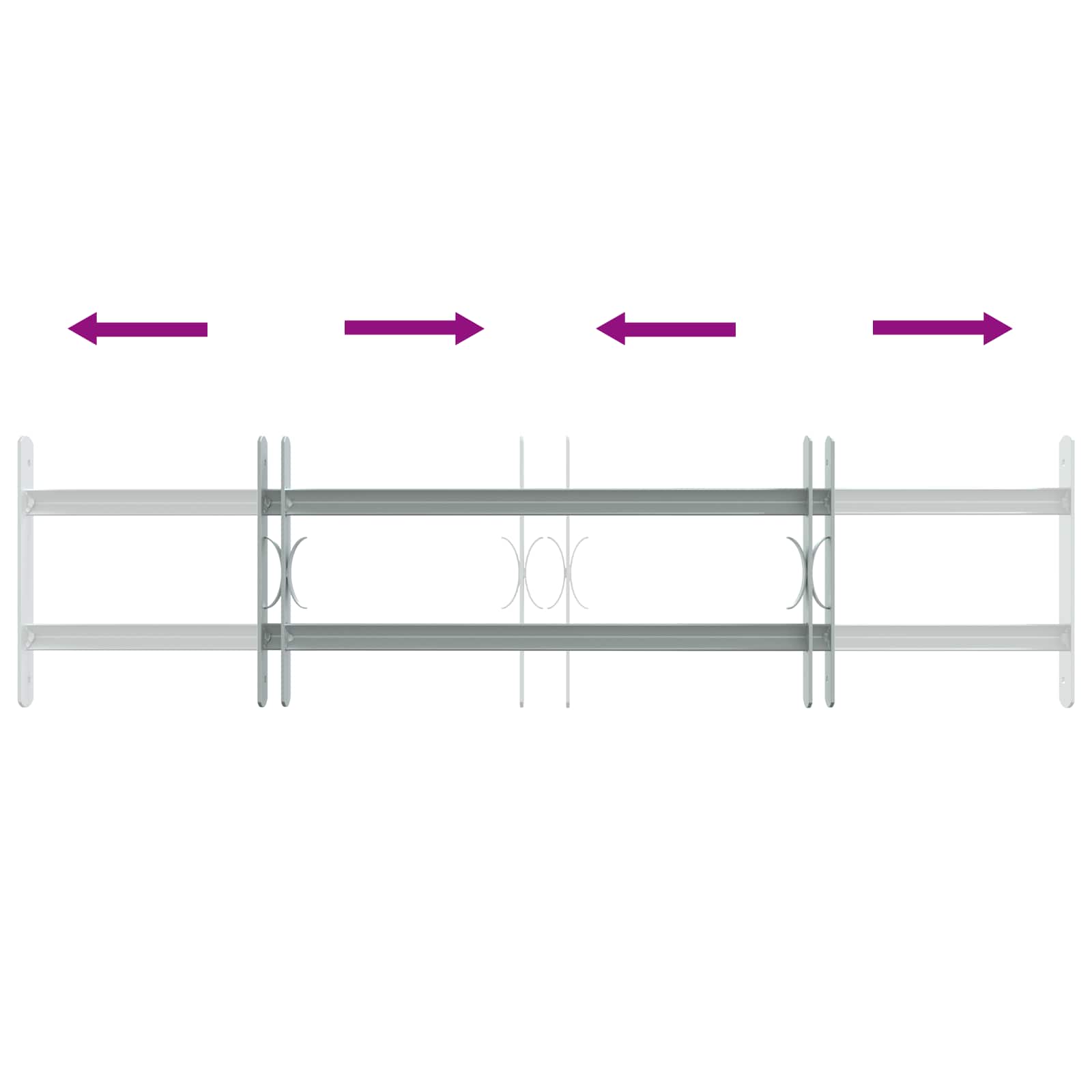 Griglia di Sicurezza per Finestre con 2 Traverse 3 pcs | homemem39