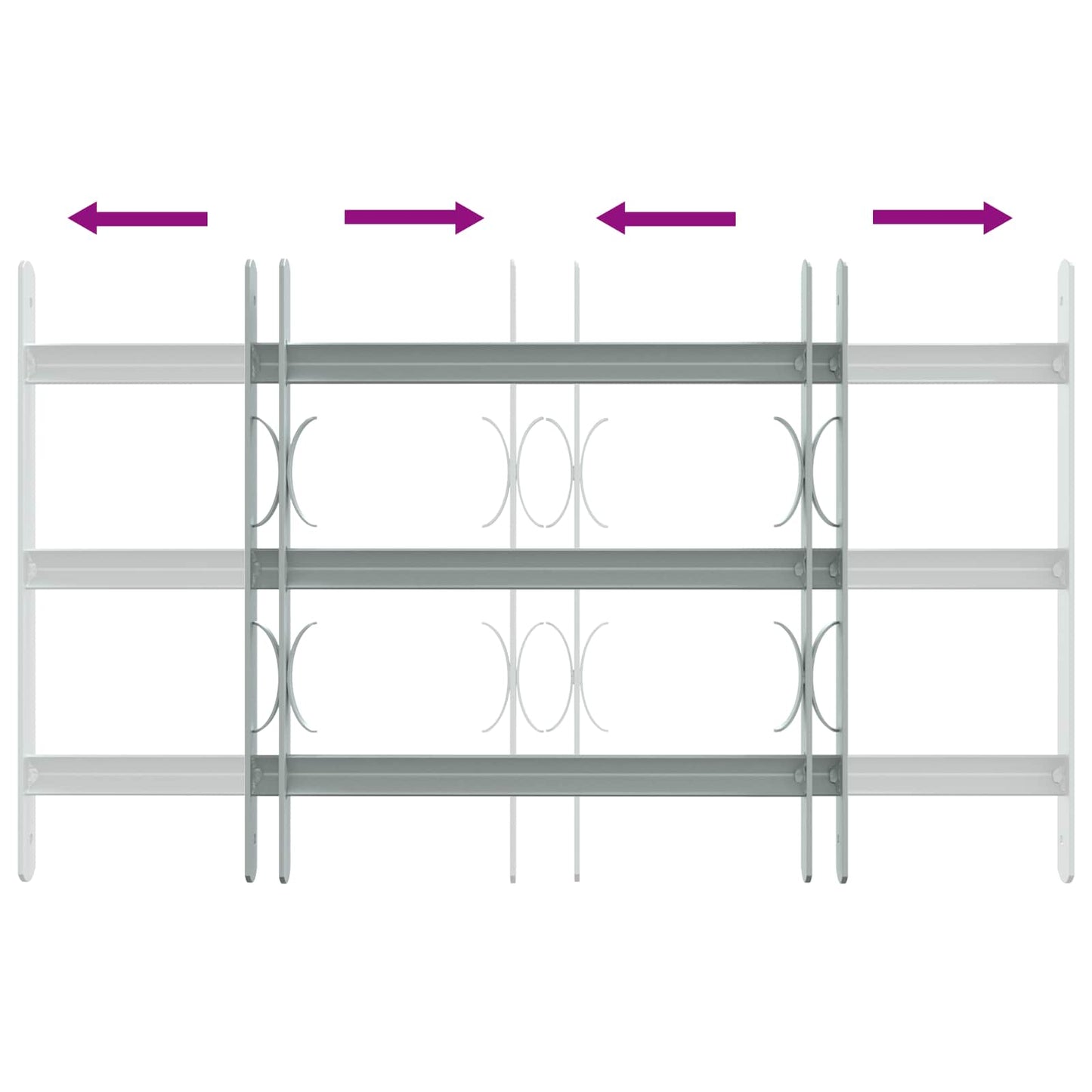 Griglia di Sicurezza per Finestra con 3 Traversine 3 pcs | homemem39