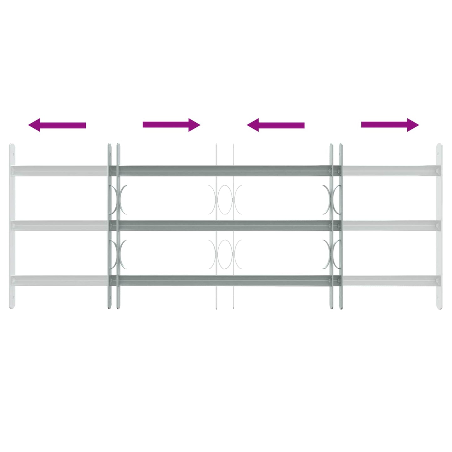 Griglia di Sicurezza per Finestra con 3 Traversine 3 pcs | homemem39