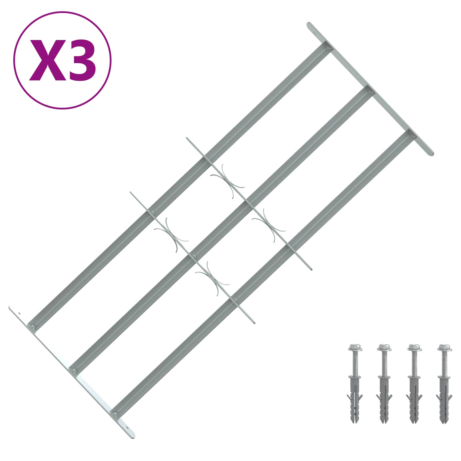 Griglia di Sicurezza per Finestra con 3 Traversine 3 pcs | homemem39