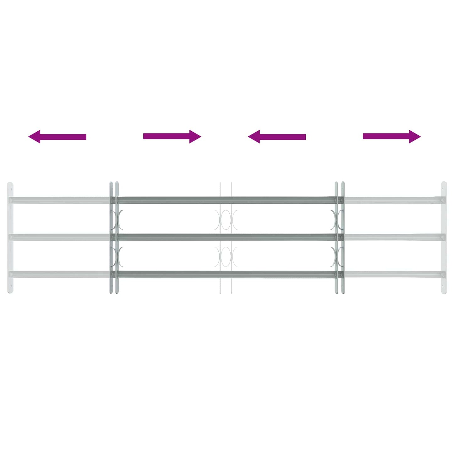 Griglia di Sicurezza per Finestra con 3 Traversine 3 pcs | homemem39