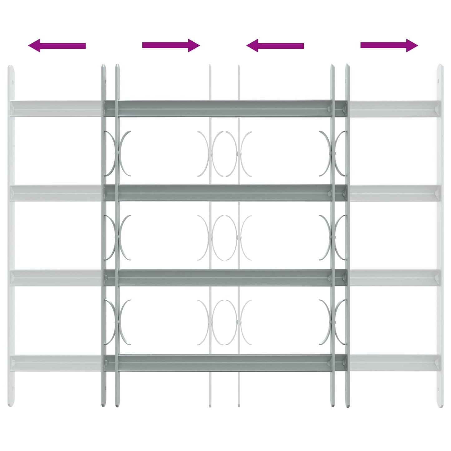 Griglia di sicurezza per finestre con 4 barre trasversali 3 pcs | homemem39
