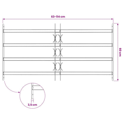 Griglia di sicurezza per finestre con 4 barre trasversali 3 pcs | homemem39