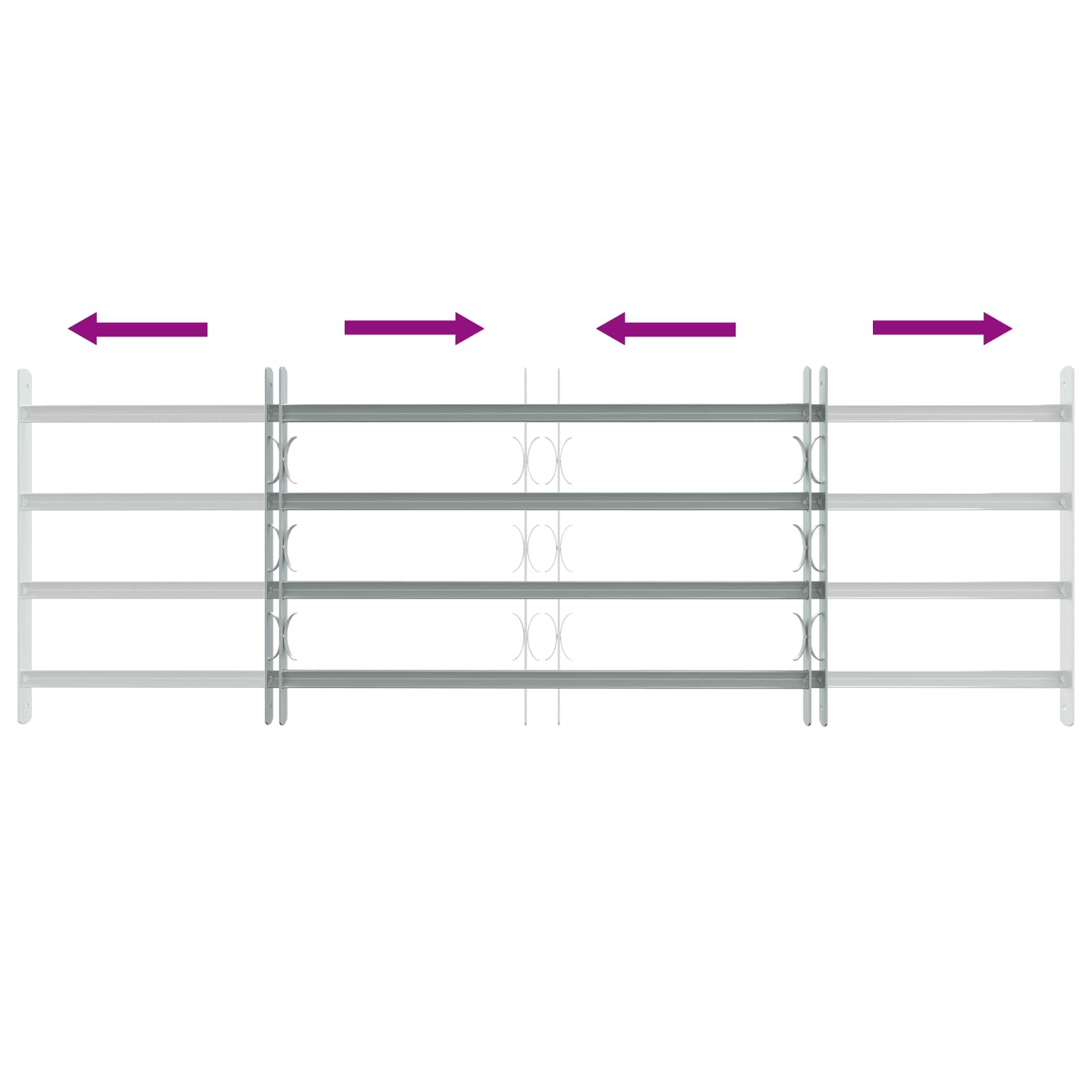 Griglia di sicurezza per finestre con 4 barre trasversali 3 pcs | homemem39
