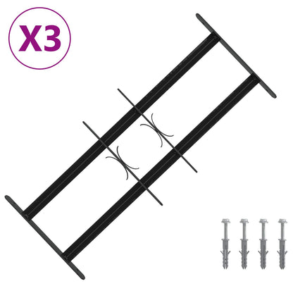 Griglia di Sicurezza per Finestre con 2 Traverse 3 pcs 43-74 cm | homemem39