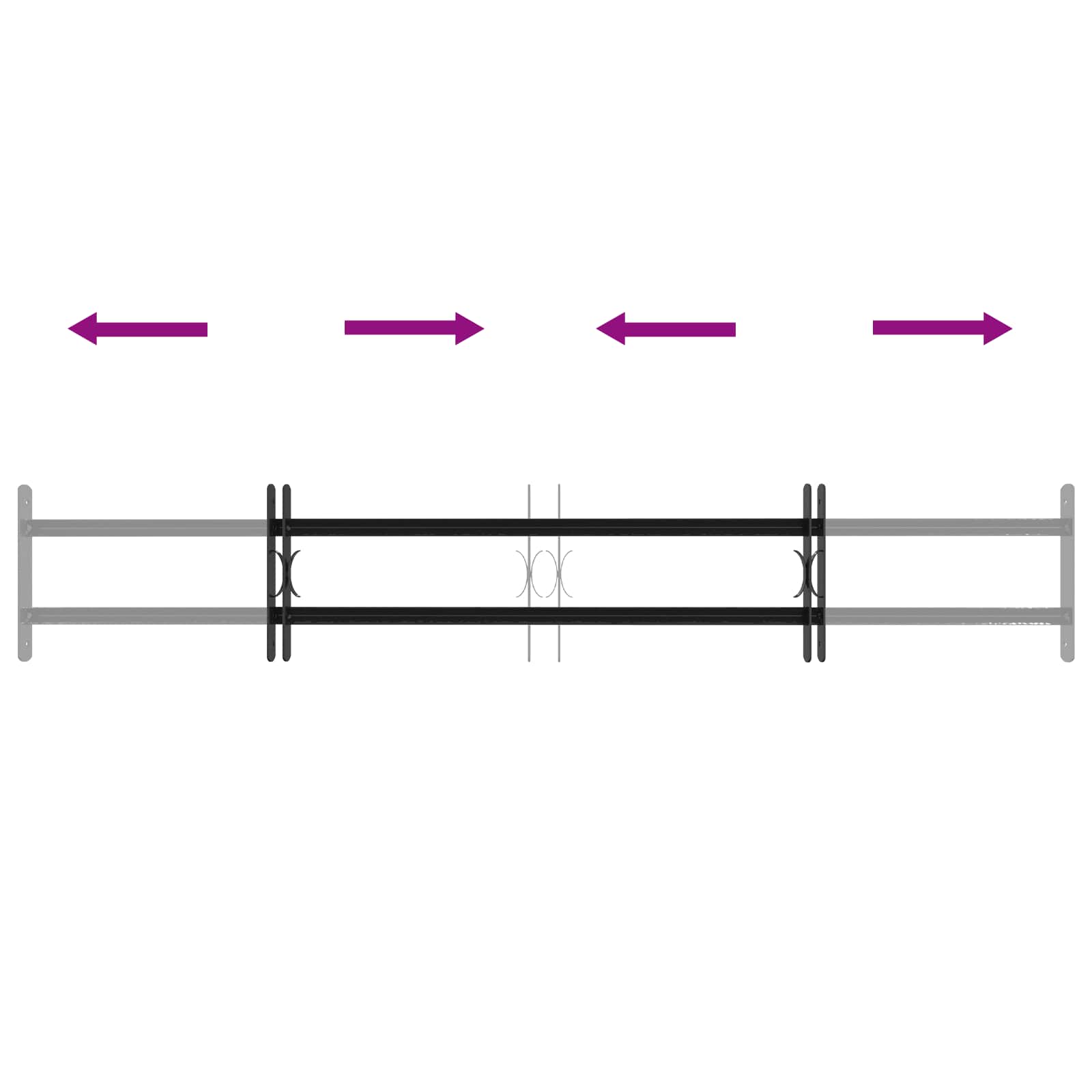 Griglia di Sicurezza per Finestre con 2 Traverse 3 pcs | homemem39