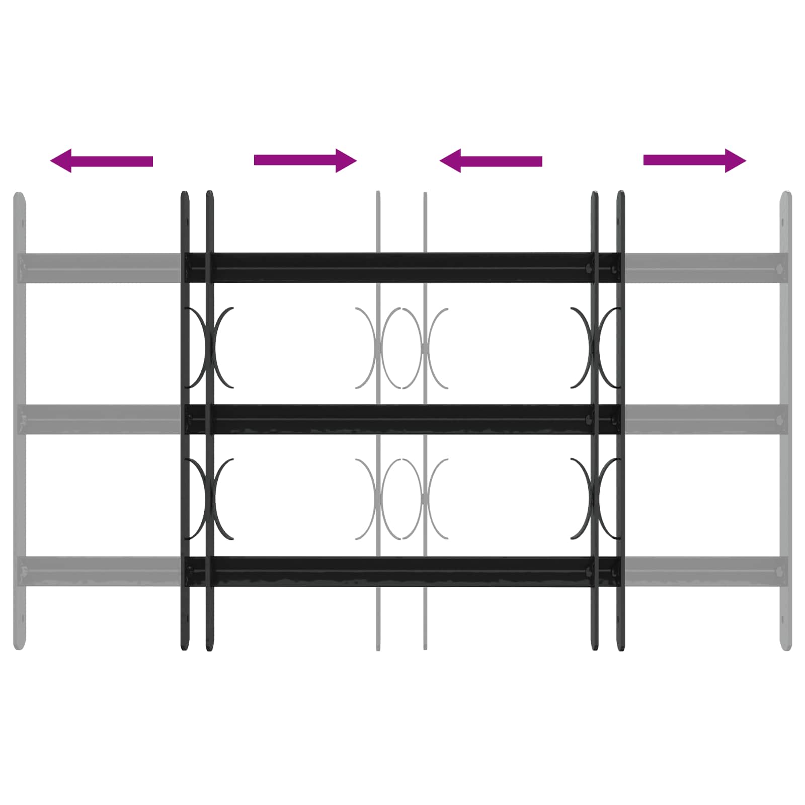 Griglia di Sicurezza per Finestra con 3 Traversine 3 pcs | homemem39