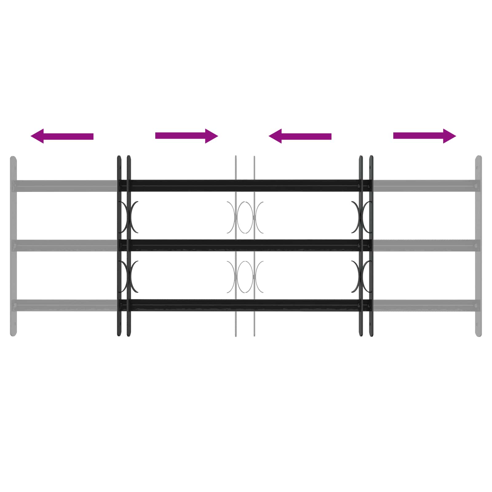 Griglia di Sicurezza per Finestra con 3 Traversine 3 pcs | homemem39