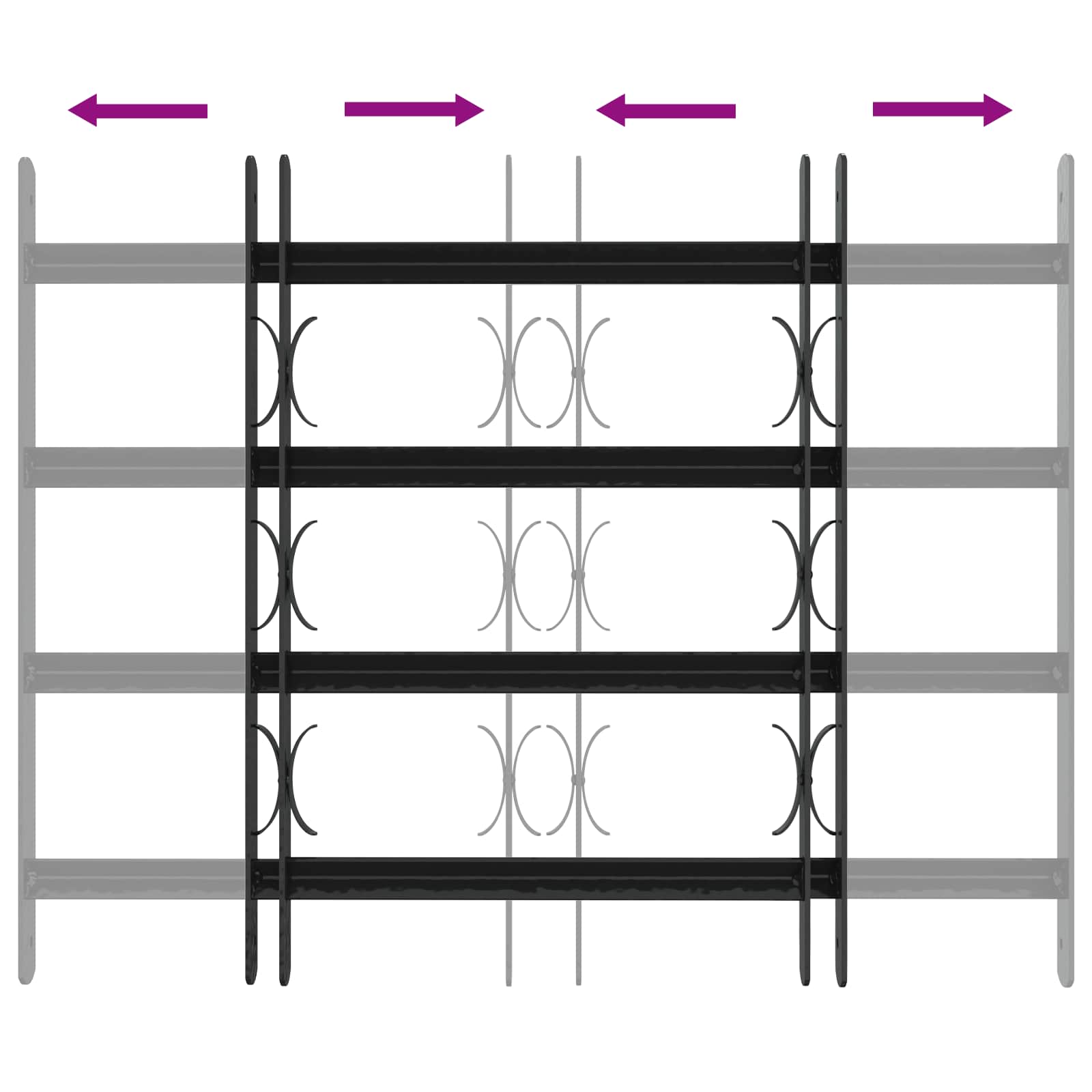 Griglia di sicurezza per finestre con 4 barre trasversali 3 pcs | homemem39