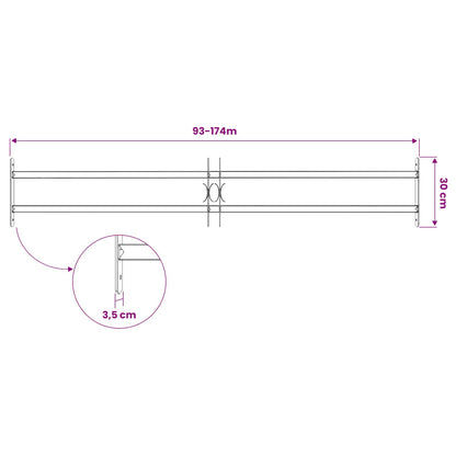 Griglia di Sicurezza per Finestre con 2 Traverse 93-174 cm | homemem39