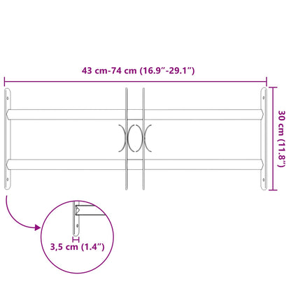 Griglia di Sicurezza per Finestre con 2 Traverse 3 pcs 43-74 cm | homemem39