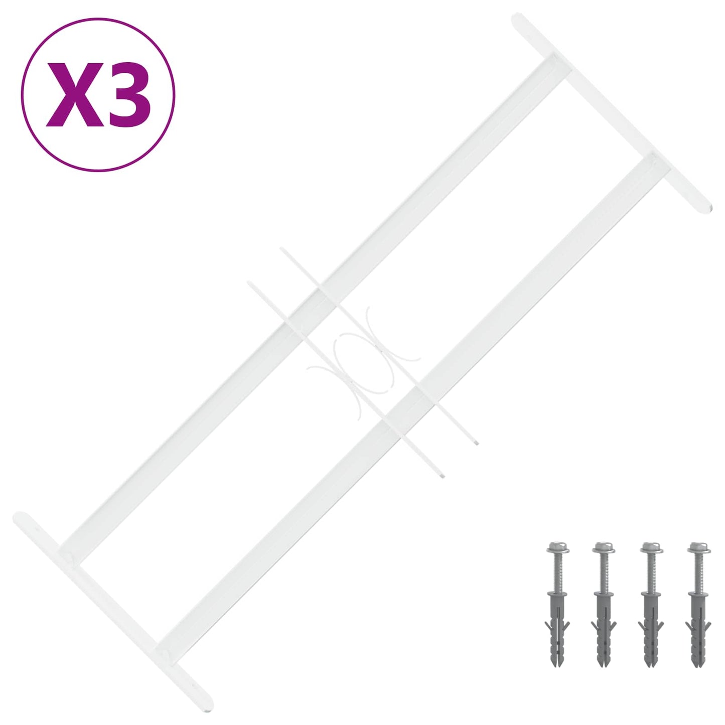 Griglia di Sicurezza per Finestre con 2 Traverse 3 pcs 43-74 cm | homemem39