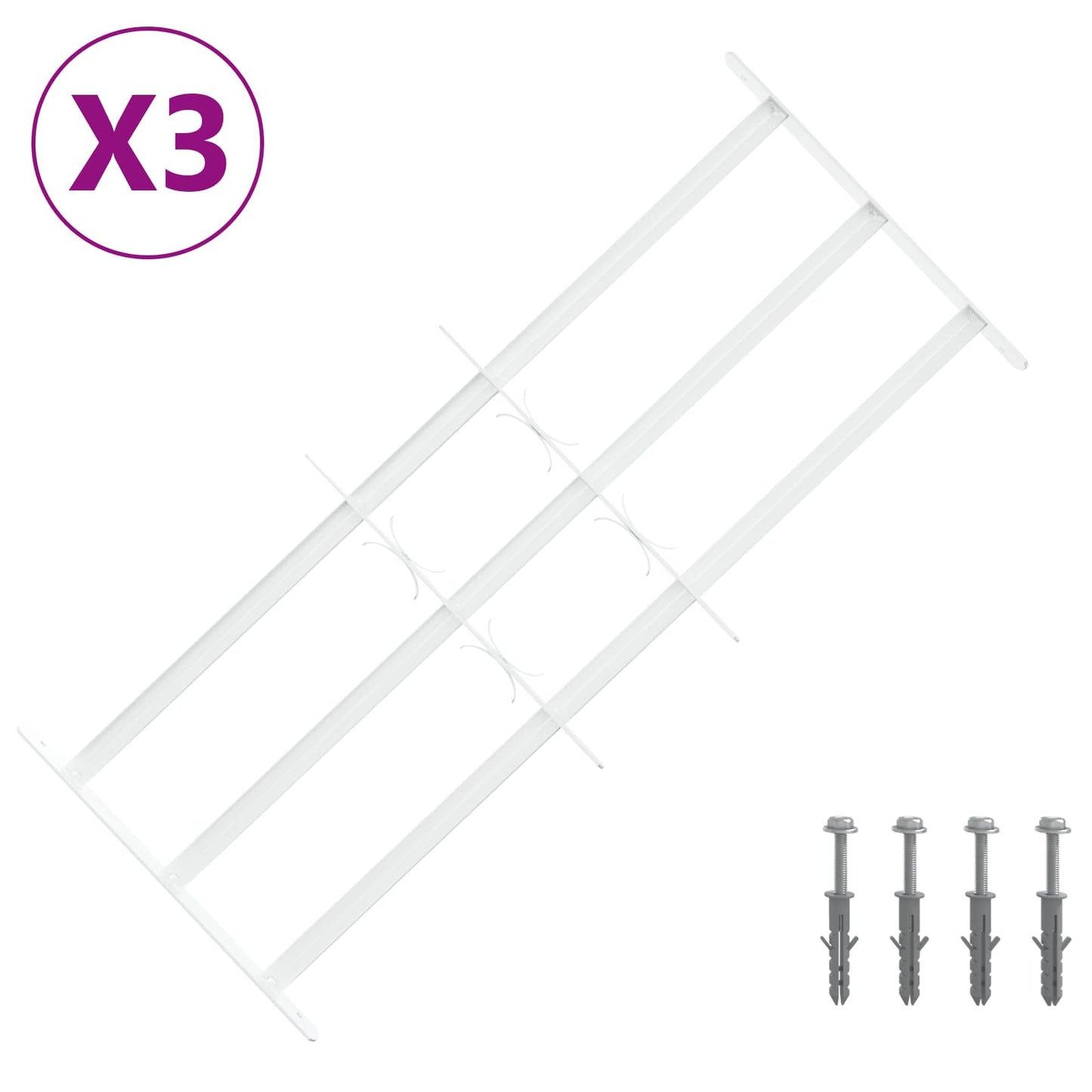Griglia di Sicurezza per Finestra con 3 Traversine 3 pcs | homemem39