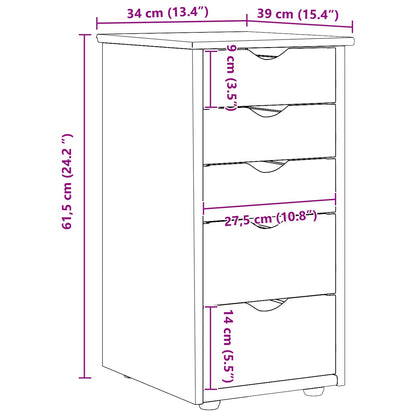 Armadietto Marrone 34 x 39 x 61,5 cm Legno di Pino Massello | homemem39