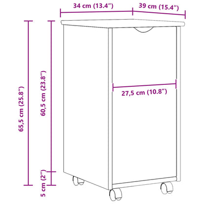 Mobile con Ruote con ruota Marrone 34 x 39 x 65,5 cm | homemem39
