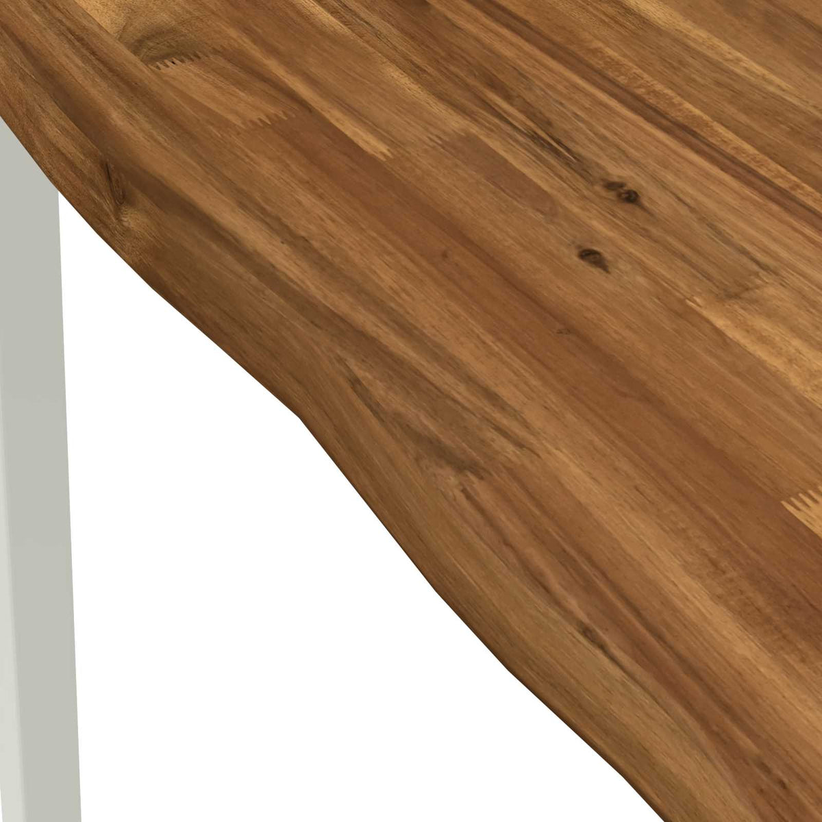 60 x 55 x 75 cm Legno di Acacia Massello Naturale e Bianco | homemem39
