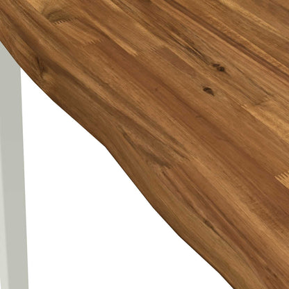 60 x 55 x 75 cm Legno di Acacia Massello Naturale e Bianco | homemem39