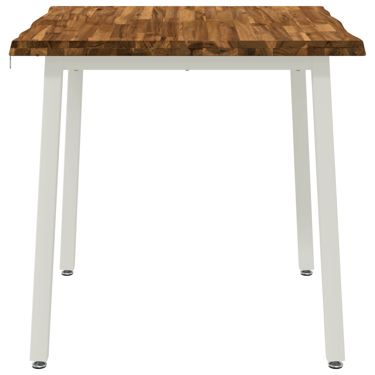 60 x 55 x 75 cm Legno di Acacia Massello Naturale e Bianco | homemem39