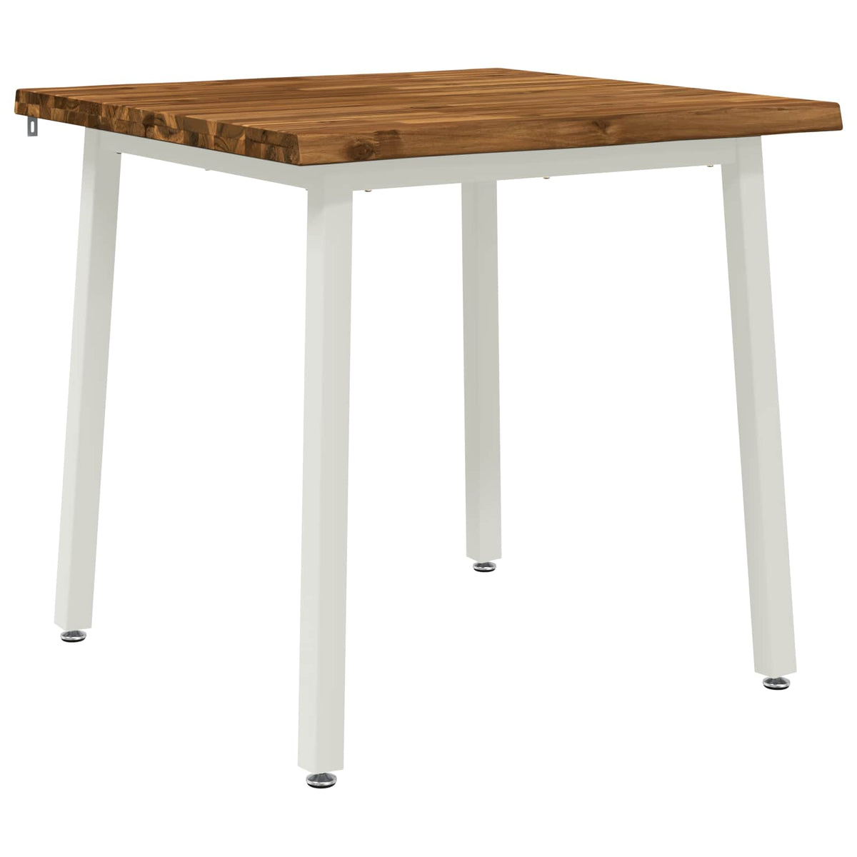 80 x 80 x 75 cm Legno di Acacia Massello Naturale e Bianco | homemem39