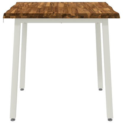 80 x 80 x 75 cm Legno di Acacia Massello Naturale e Bianco | homemem39