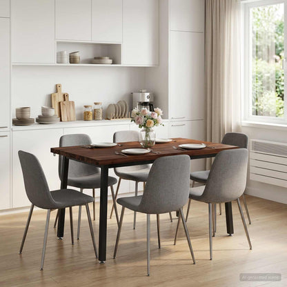 120 x 80 x 75 cm Legno di Acacia Massello Marrone scuro e Nero | homemem39