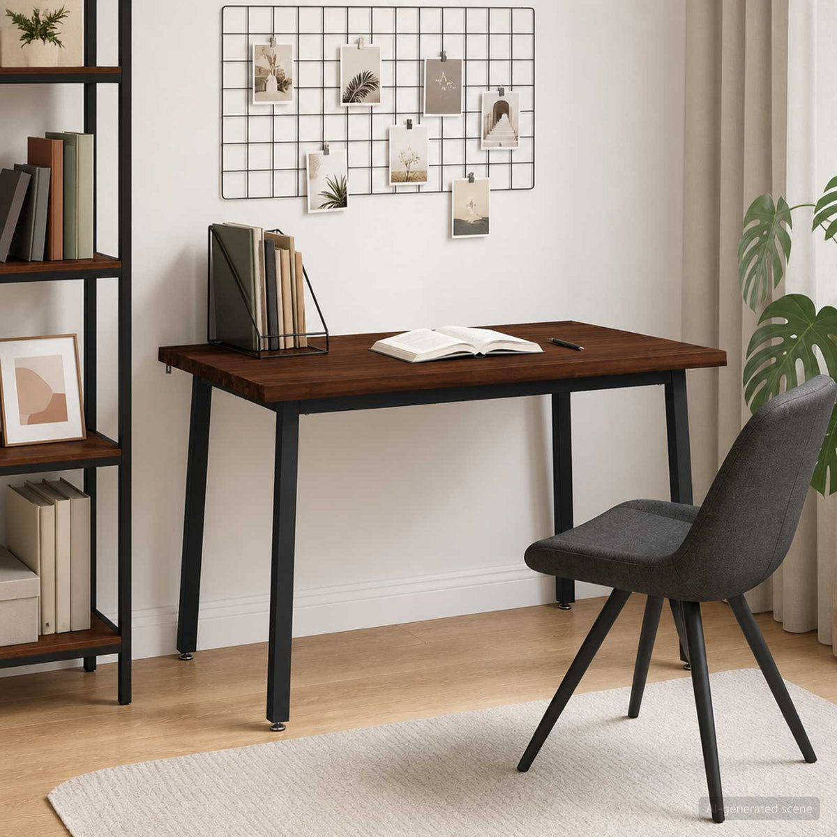120 x 80 x 75 cm Legno di Acacia Massello Marrone scuro e Nero | homemem39