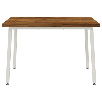 120 x 80 x 75 cm Legno di Acacia Massello Naturale e Bianco
